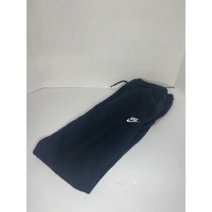 Nike Pants Mens Medium Black Fleece Joggers Sweatpants Swoosh Logo Athletic